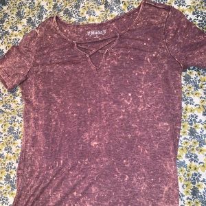 Mudd Juniors Mauve Shirt with Criss Cross Detail